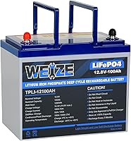 Vista 1 de WEIZE Batería de litio de 12 V/100 Ah Mini LiFePO4, BMS inteligente de 100 A incorporada, batería de ciclo profundo con protección de baja