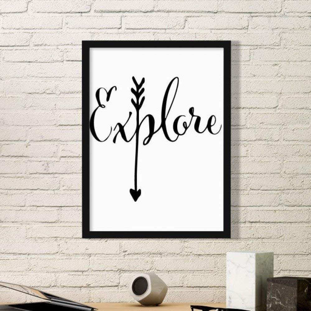 Cadre motif flèche Explorer noir pour remplacer les stickers muraux fragiles