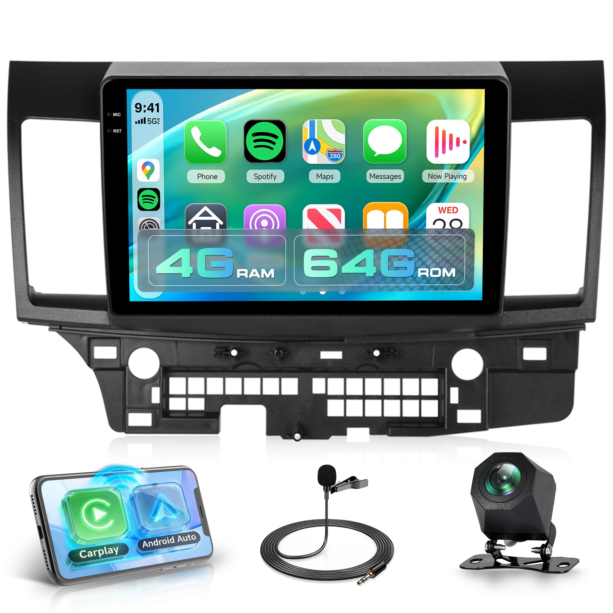 Amazon.com: 4Core 4G+64G 10.1 Inch Car Stereo Radio for Mitsubishi