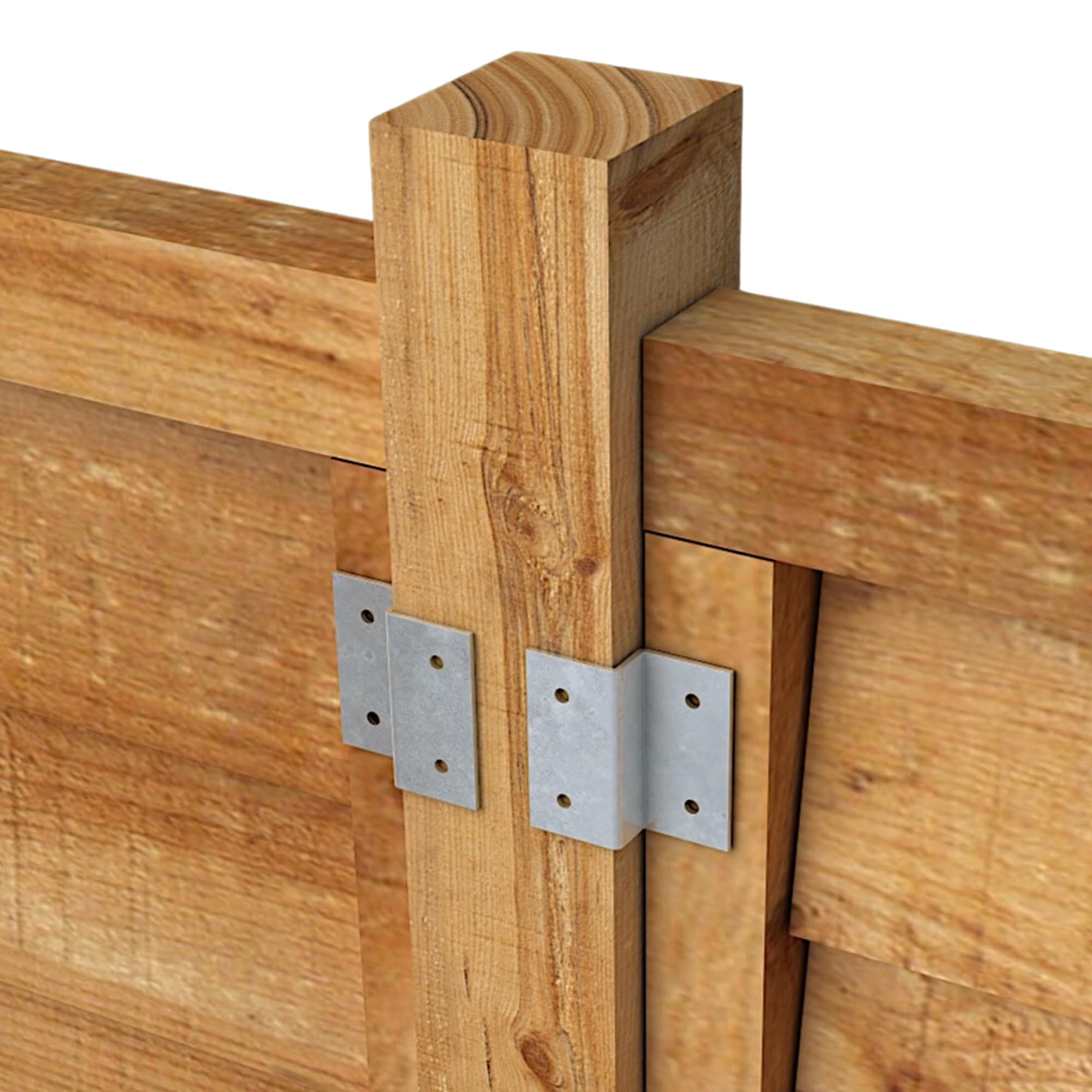[FIXINGS DIRECT] 4Pc Heavy Duty Galvanised Fence Panel Security Clip Z Clip Fix Fences To Timber Posts Fence Panel Security Bracket | Extends Fence Life | Wind Proof | Works With Any Wooden Fence Post