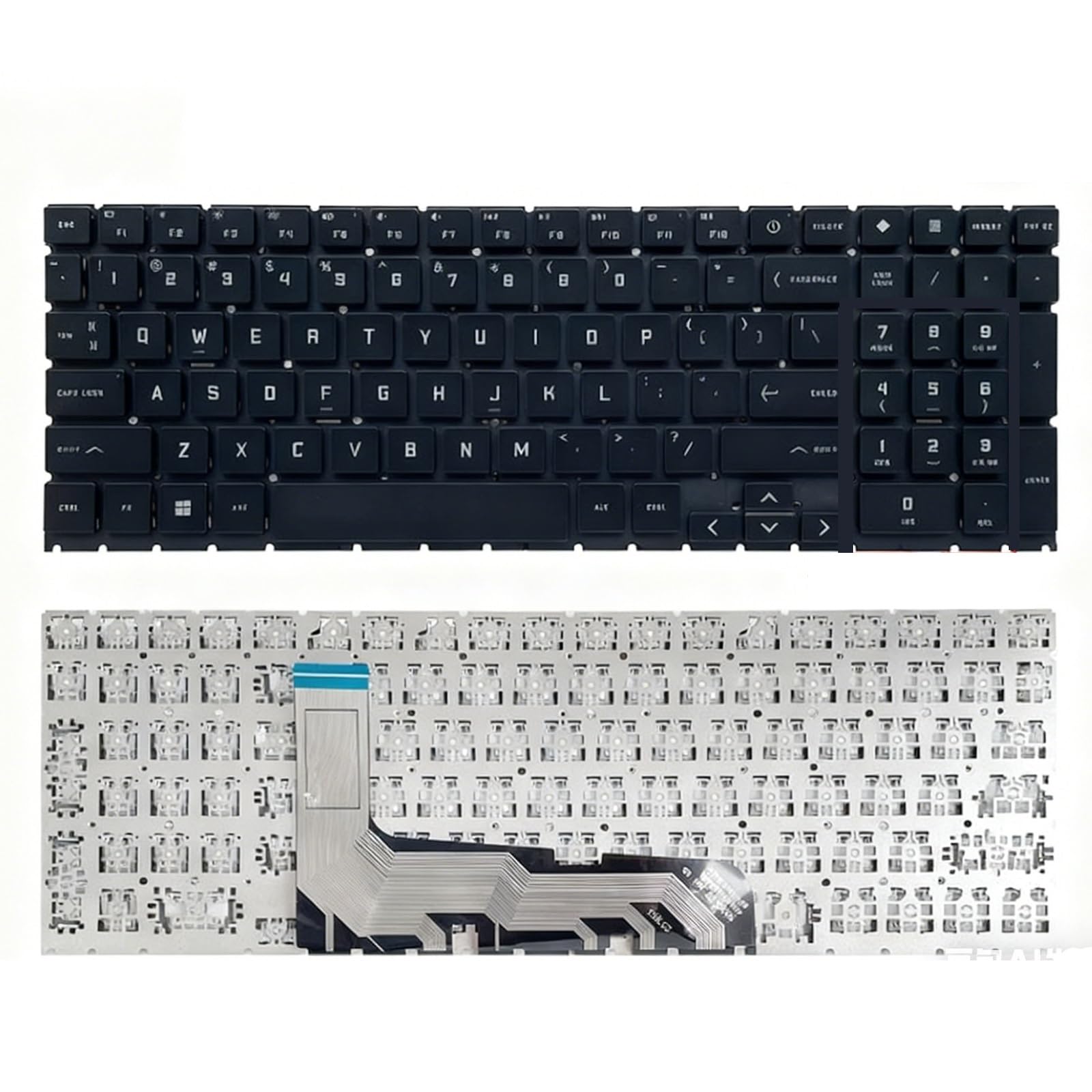 Układ USA dla HP dla Omen do gier 16-B/C/N/K/WF/WD 16T-WD 15-EN 15-EK TPN-Q238-Q236-Q265-Q267-Q281-Q280-C167-C168 Części klawiatury laptopa (czarna bez podświetlenia US2)