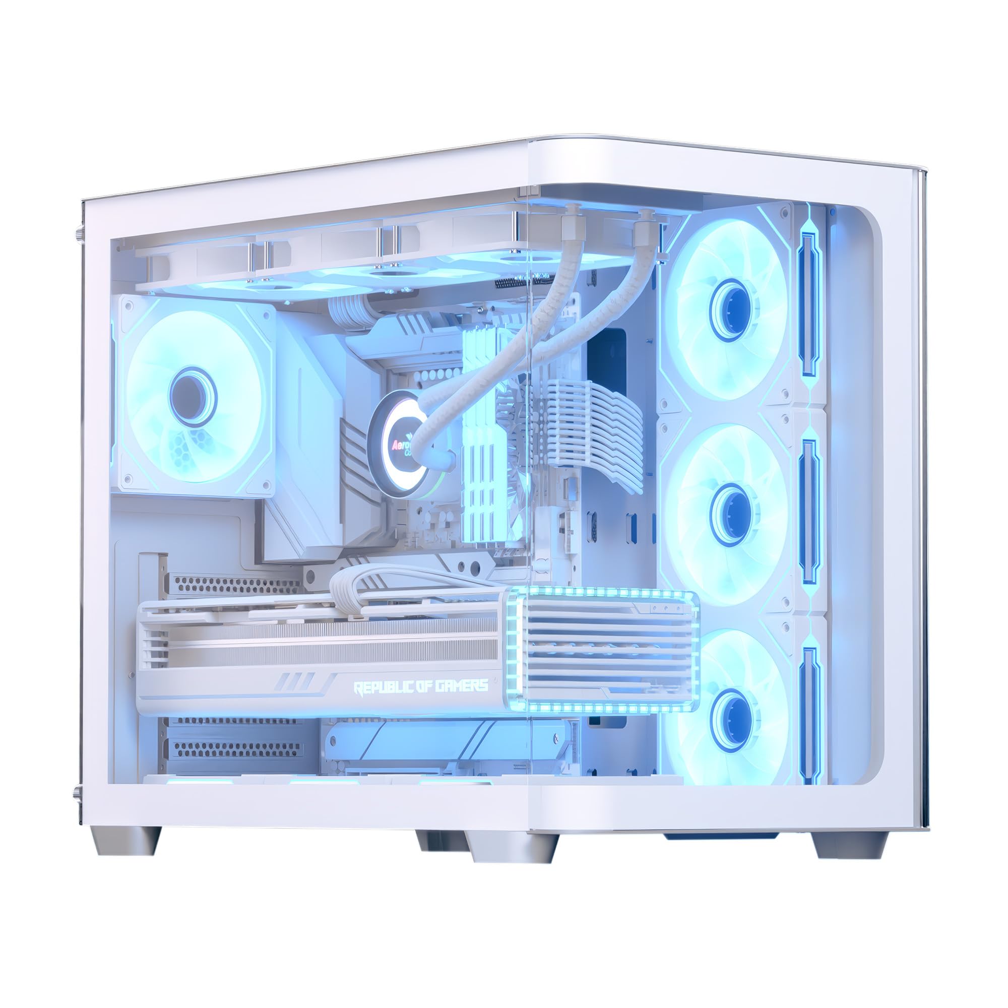 AeroCool GEH Midi P500C-G-WT-V1 o.N. Full Tempered Glas (Wh)