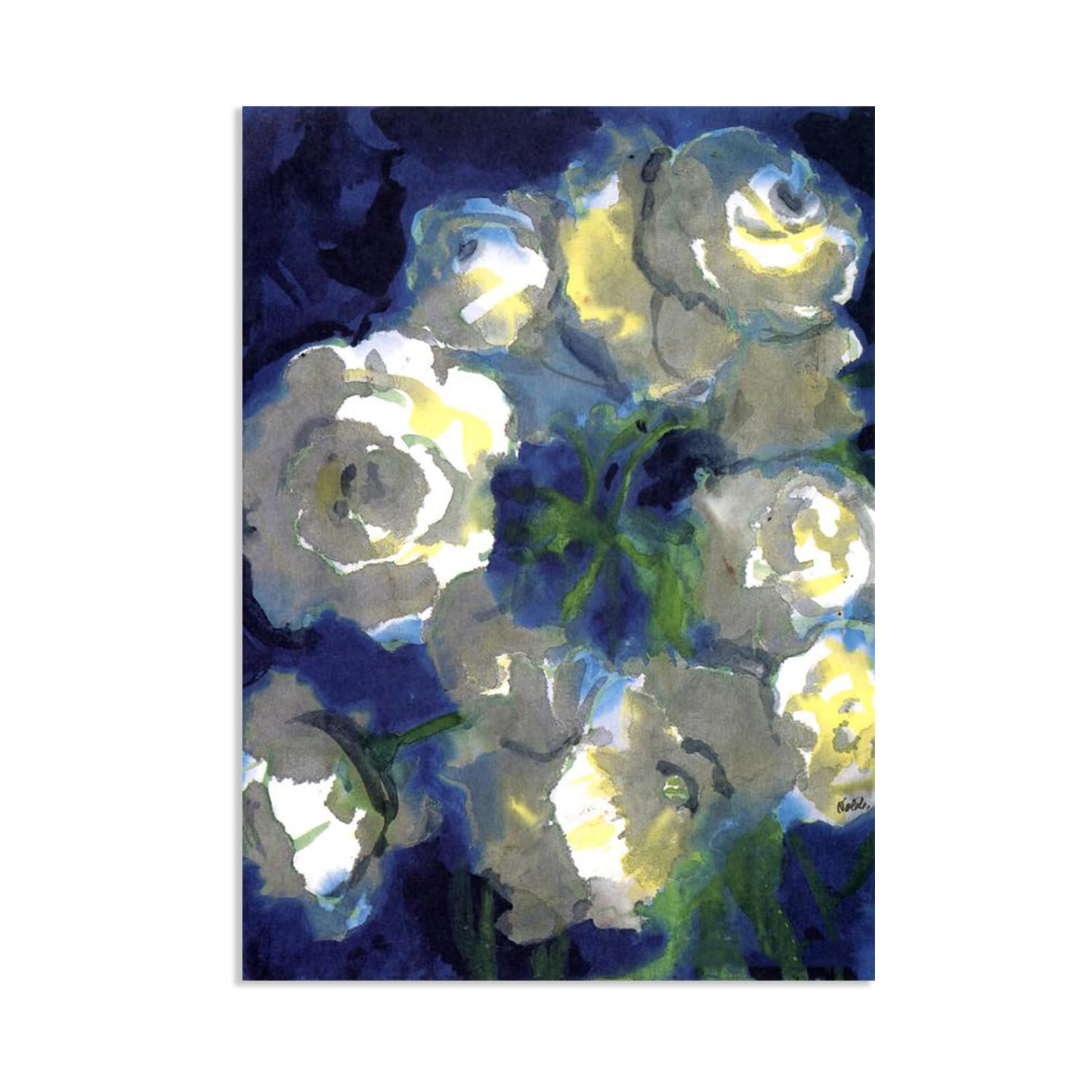 RXNHGJDS Emil Nolde Canvas Print Wall Art Famous Flowers Oil Paintings Reproduction White Blossoms Emil Nolde Poster for Living Room Bedroom Home Decor 70x50cm(28x20in) poster