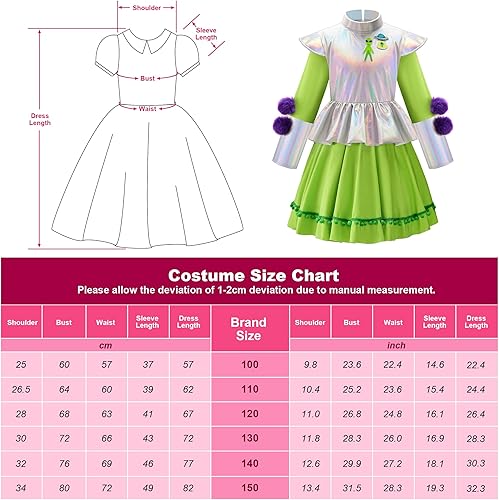 Miniatura 4 de ReliBeauty Disfraz de alienígena para niñas, disfraz de Halloween para niños pequeños