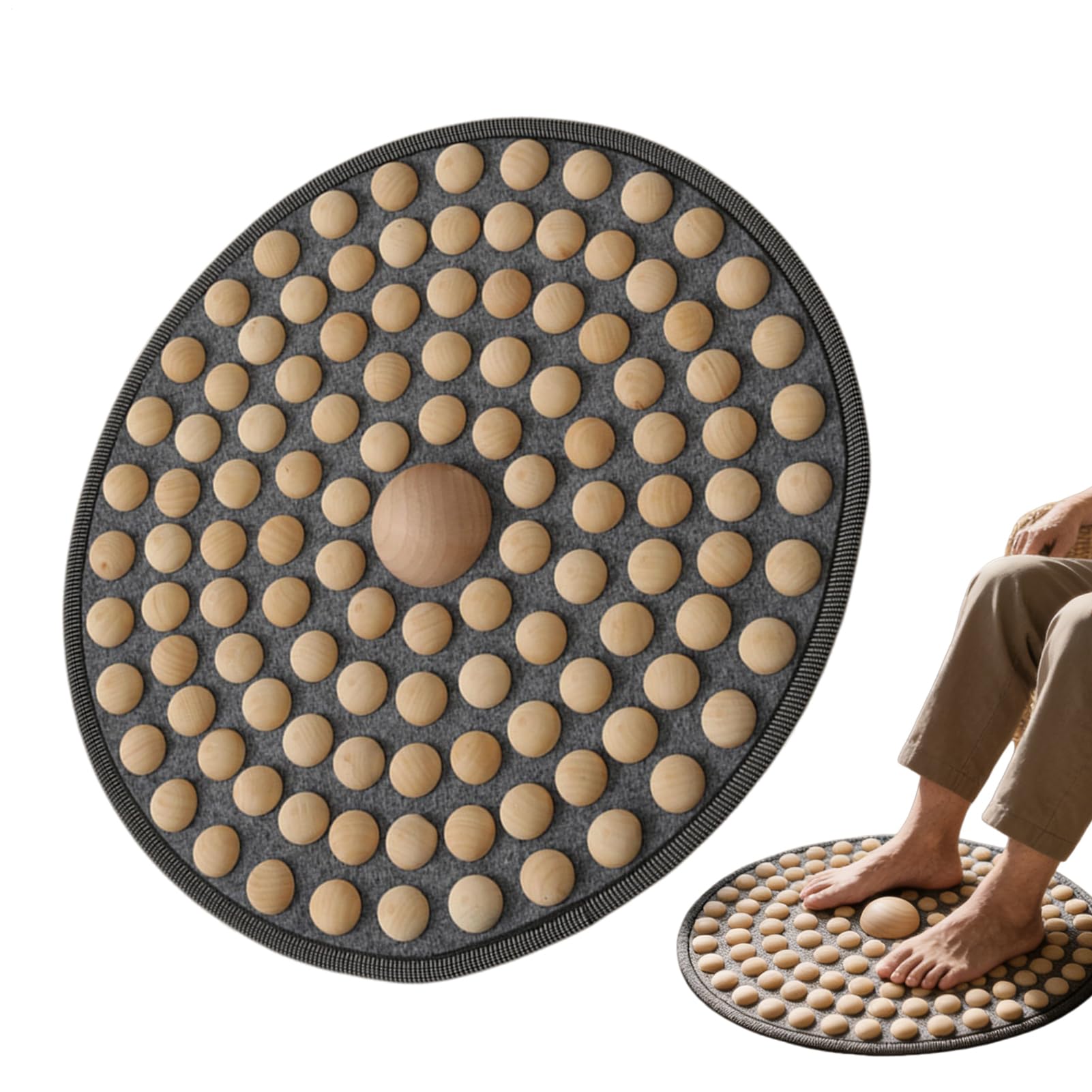 Fußmassagematte Rutschfeste Tragbare Druckpunkt Holz Massagepad