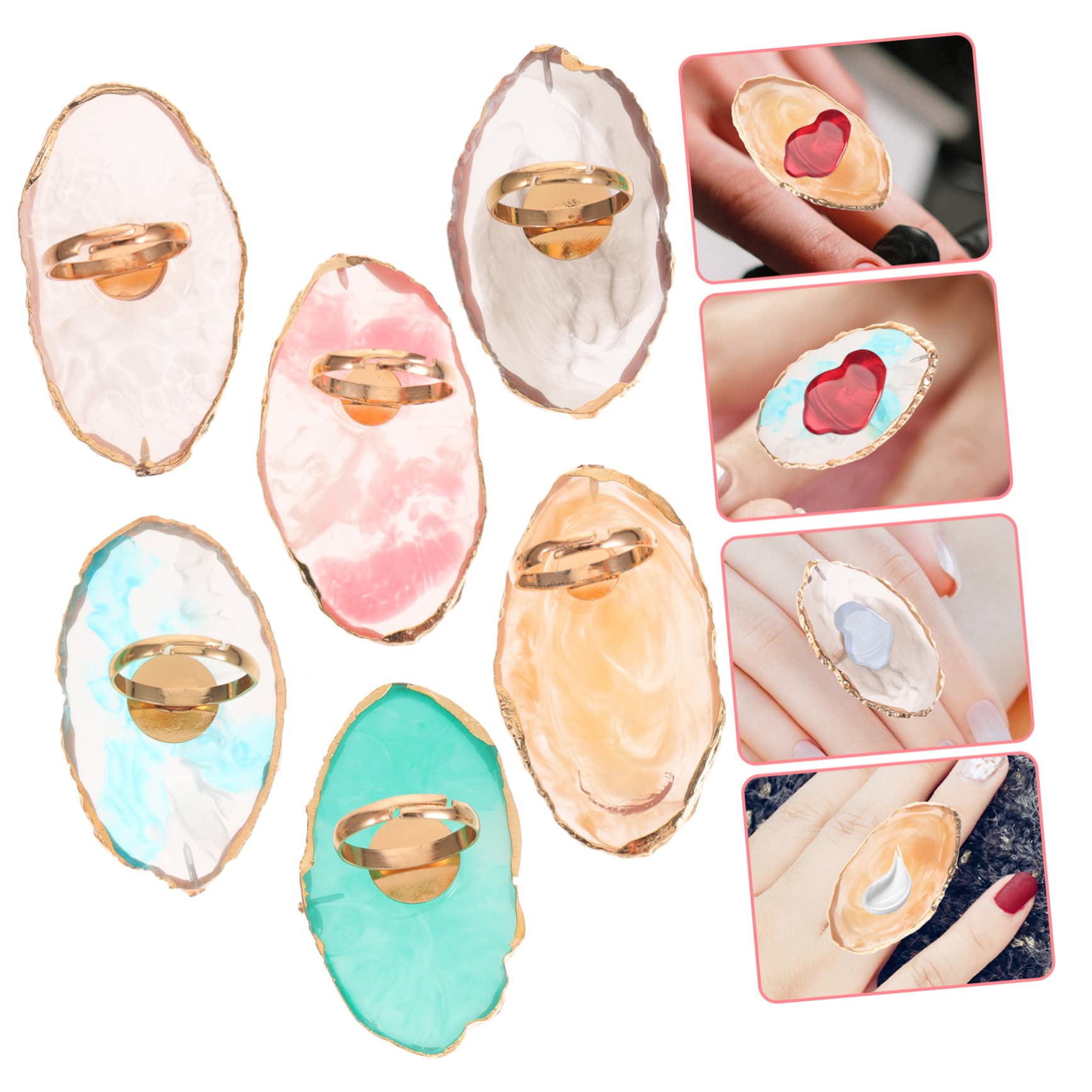 Beaupretty 30 Piezas Paleta de Anillos Placa de Color del Anillo de Dedo Paleta de Arte de uñas Esmalte de uñas Rings paletas de Anillos de manicura paletas de Arte de uñas de Anillo Cristal