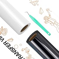 Vista 7 de HTVRONT - Rollos de vinilo termotransferible (HTV) blanco y negro, 12 pulgadas x 15 pies de vinilo de planchado para Cricut & Cameo, para camisas