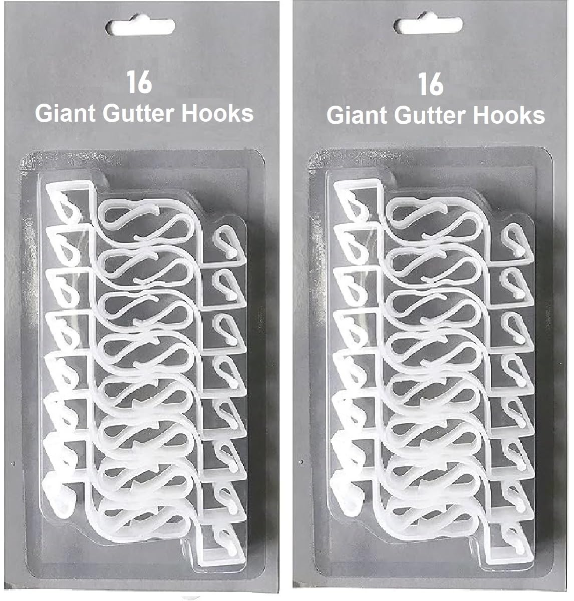 Gutter Hooks for Hanging Outdoor Christmas Xmas String Lights/Rope Lights Gutter Clips (Pack of 32 Clear)