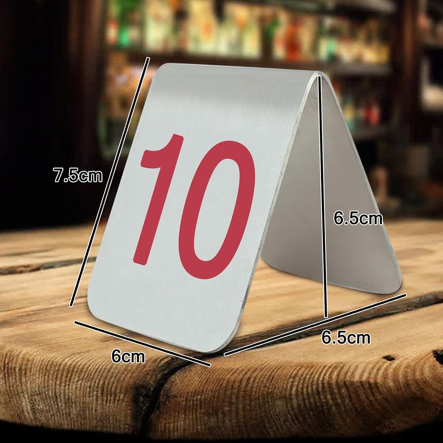 Metal Table Number Tags - Stainless Steel Tent Style, Double-Sided Numbers 1 to 20 for Banquets, Cafés, and Restaurants