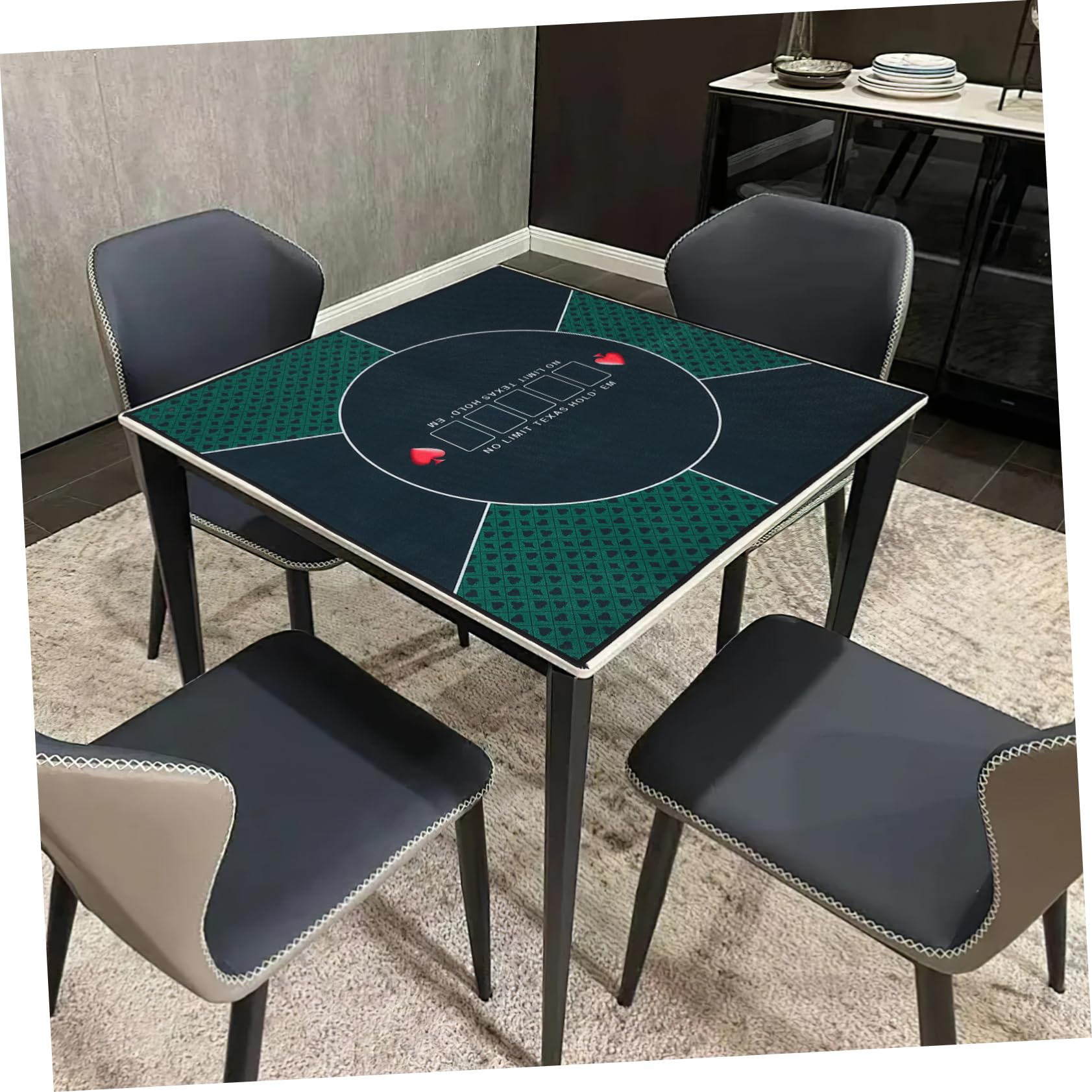 OUNONA rutschfeste Pokertischdecke aus Stoff mit Bedrucktem Muster Rechteckige Brettspielmatte für Kartenspiele Strapazierfähige Tischunterlage für Party und Rollenspiele