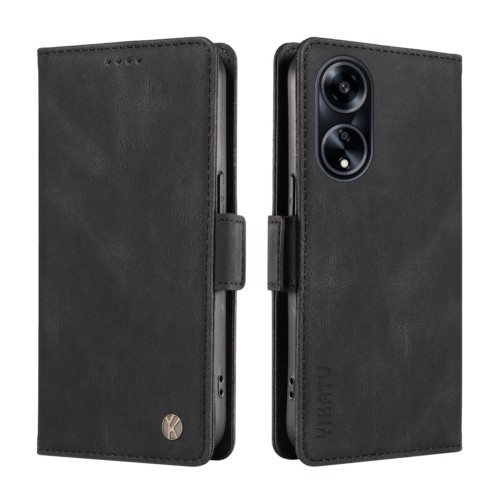 YBFJCE Case for Oppo A98 5G/Oppo F23 5G, PU Leather Shockproof Durable Phone Wallet Case Protective Flip Folio Cover, for Oppo A98 5G/Oppo F23 5G Case with Card Holder, Black