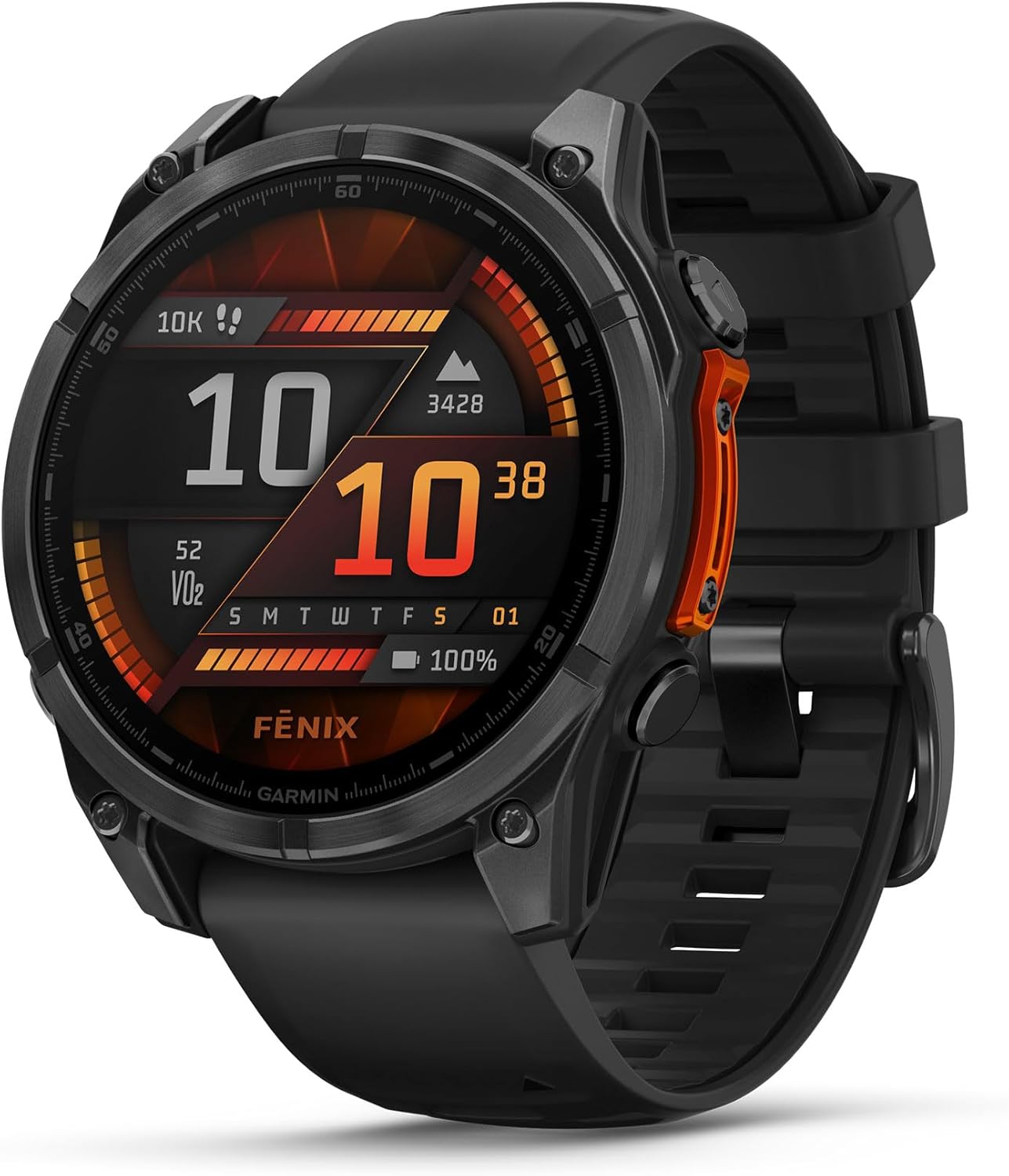 Garmin Fenix 8 Premium Multisport GPS Running Smartwatch, 47 mm, AMOLED, Dive-Rated, Built-in Flashlight, Slate Gray with Black Band with Signature Series Charging Stand - Image 2
