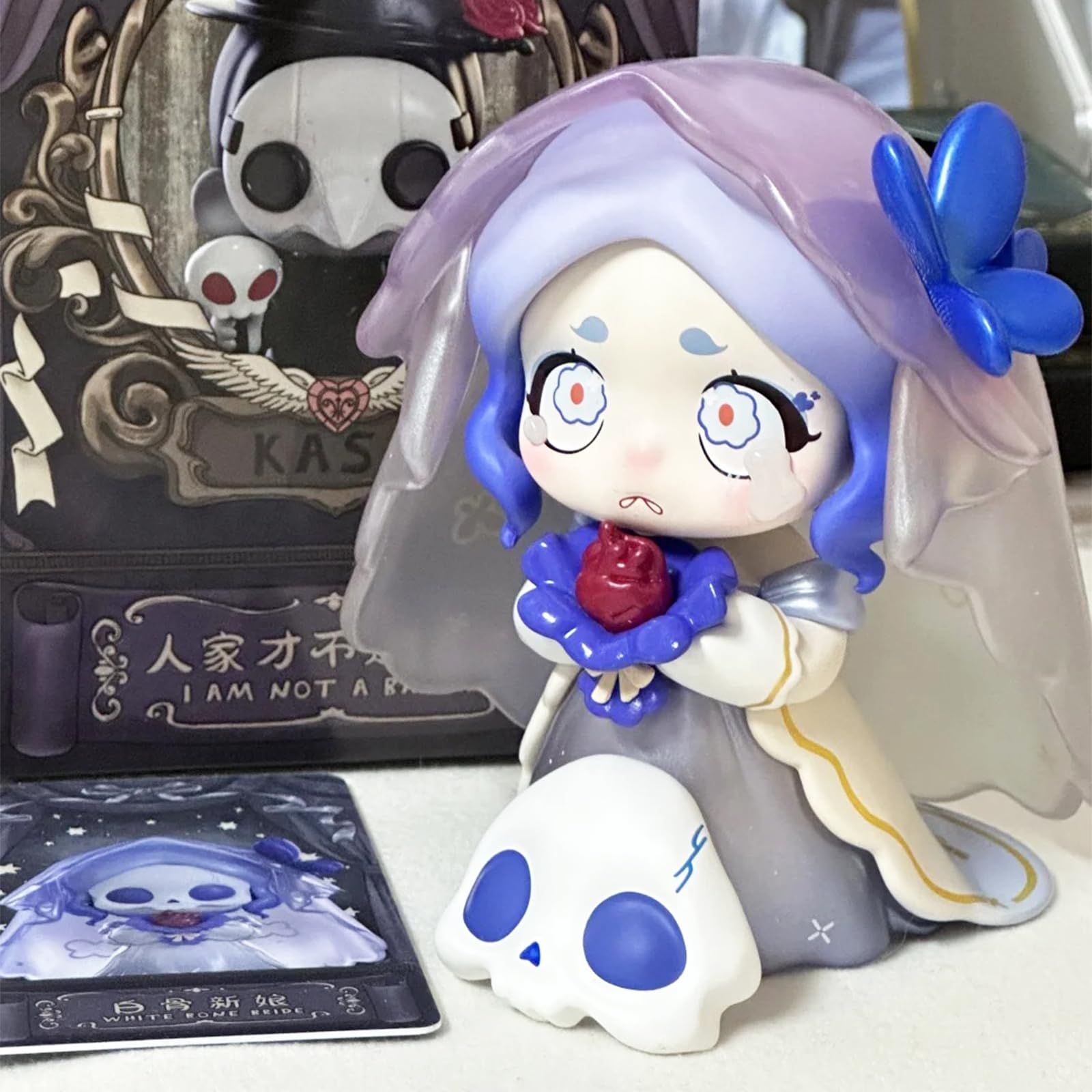 CALEMBOU Anime Blind Box, Cute Kasa Not a Villain Series Blind Box Figure for Desktop Ornament, Collectable PVC Figure for Halloween Christmas