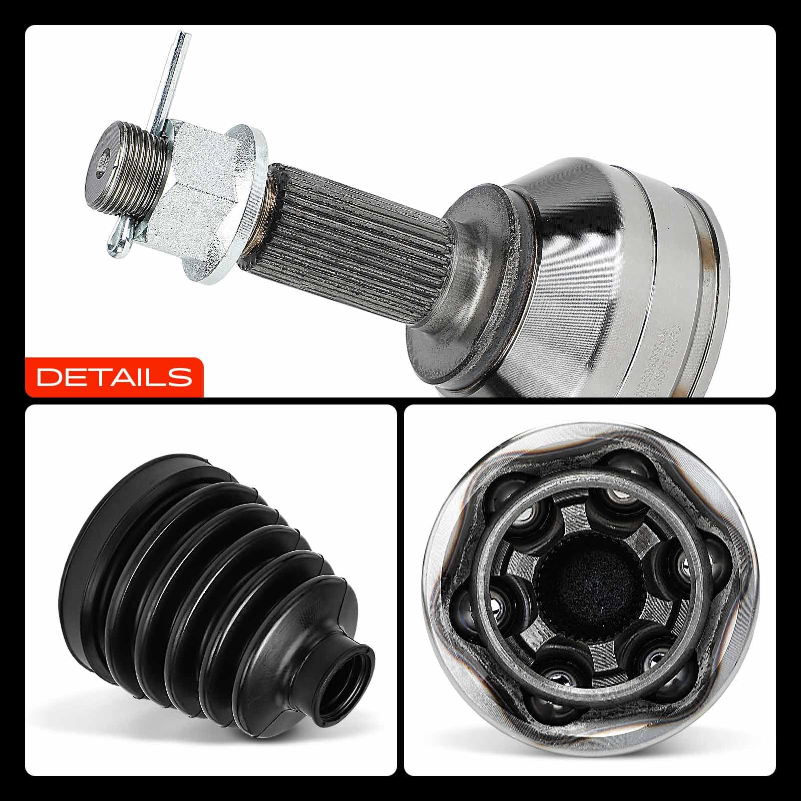 Frankberg Kit de junta homocinética lateral de la rueda delantera | C9211JA00A; Compatible con: Juke F15, Qashqai +2 I Furgoneta J10, Koleos I HY, X-Trail T31, Qashqai +2 I J10 NJ10