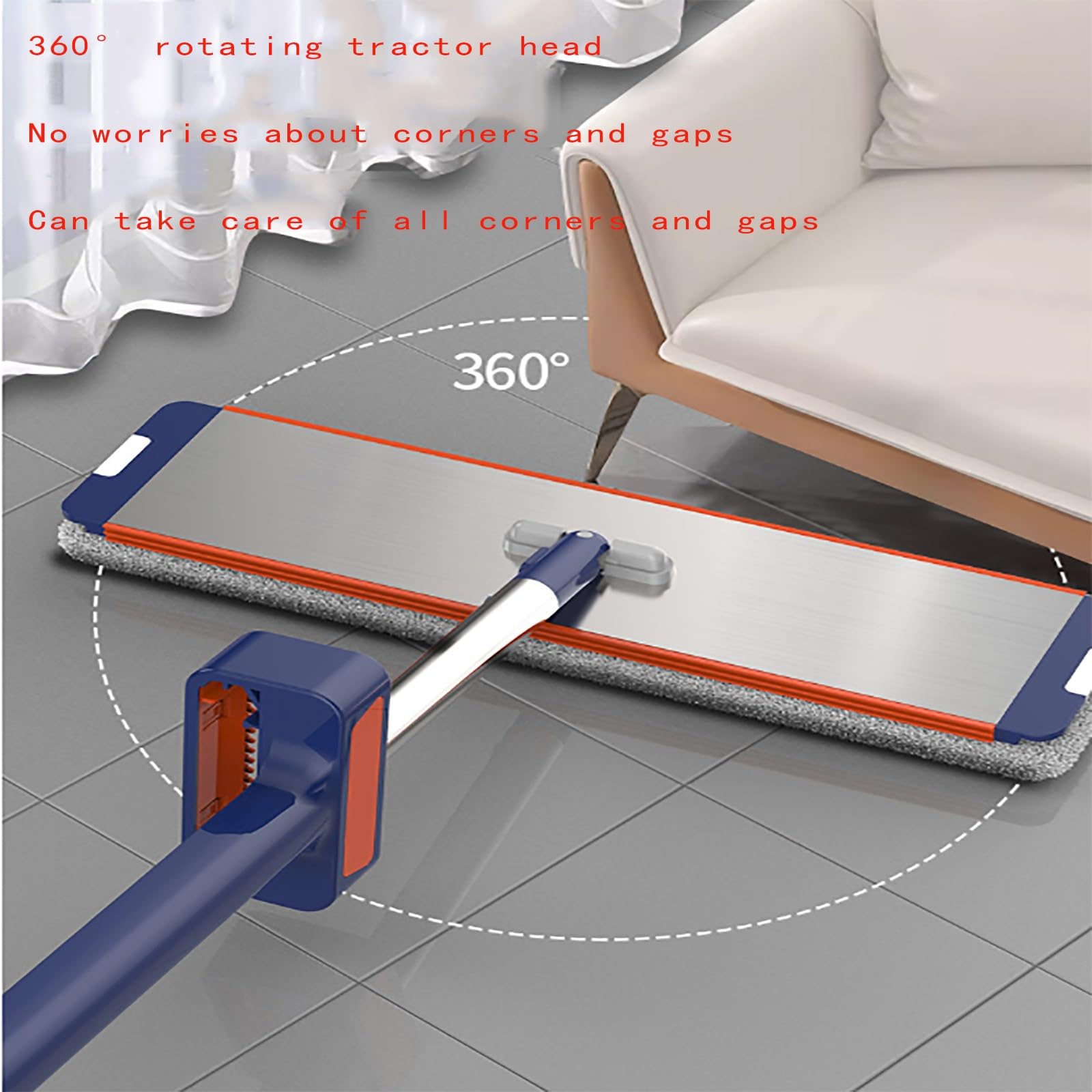 Mopa de microfibra para limpieza profunda, limpiador profesional de suelos para madera dura, laminado, azulejos y piedra, mango telescópico de acero inoxidable