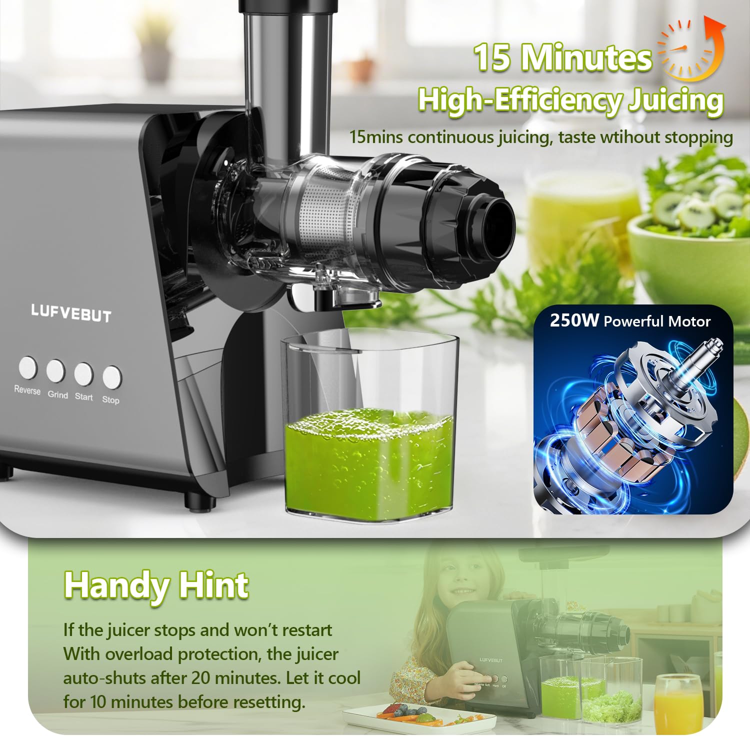 Slow Juicer Carrot Ginger - Detailed View