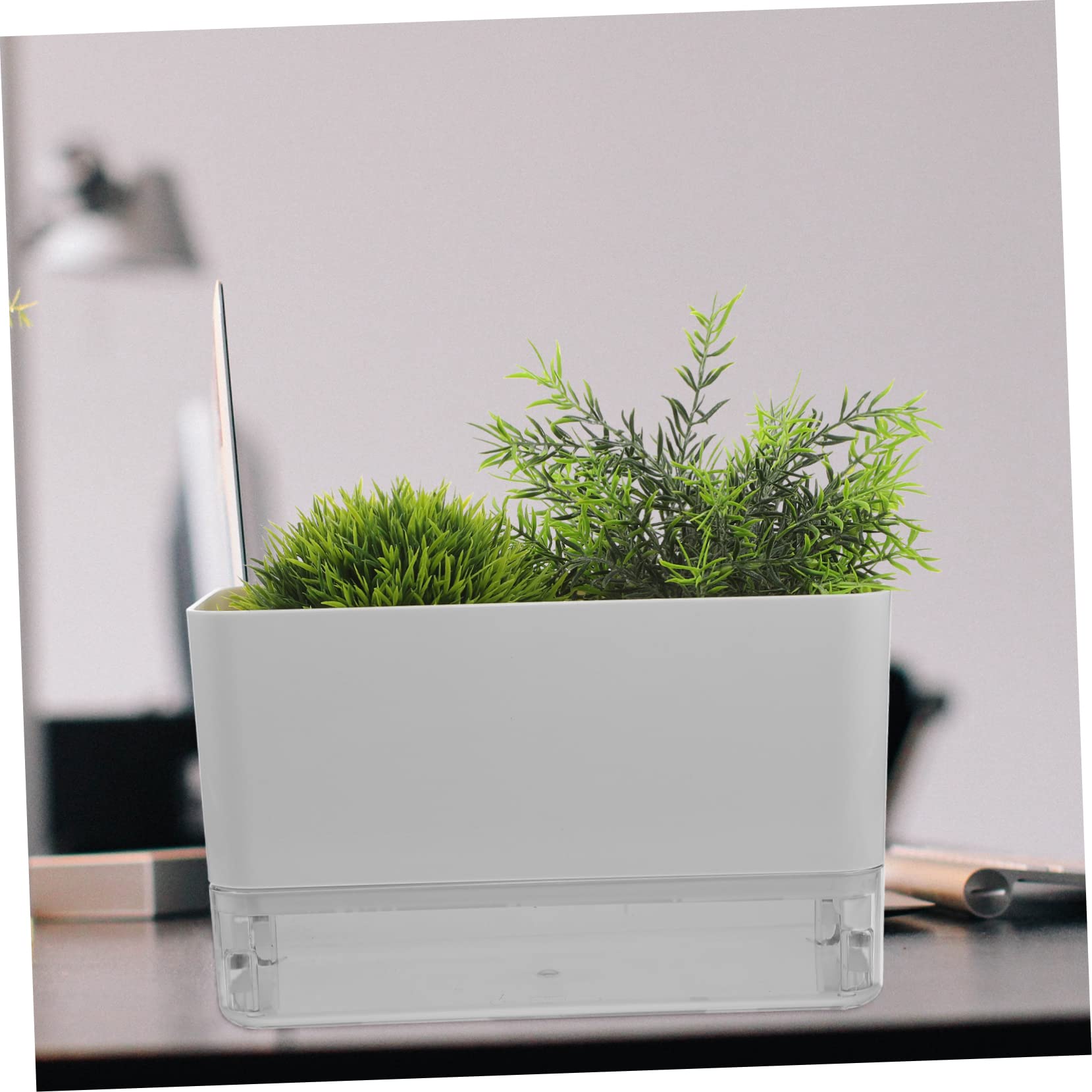 Milisten 2pièces Pot De Fleurs Auto-Irrigation Transparent à Double De Conteneurs pour Plantes Intérieur pour Maison Bureau Et Jardin
