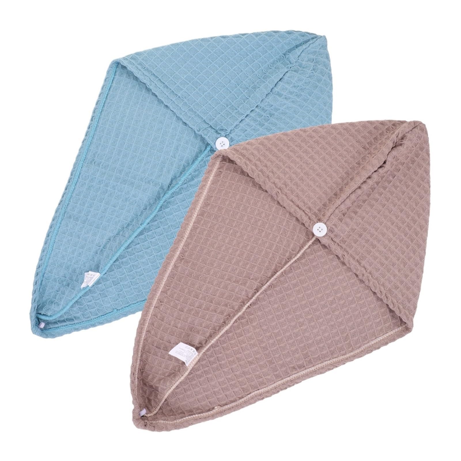 Serviette de séchage cheveux en coton pour femmes aux cheveux longs ou épais