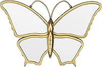 Wartter Decorative Butterfly Wall Mirror Gold Plastic Frame 9.8x6.3 Inch Vintage Hanging Decor for Bedroom Living Room