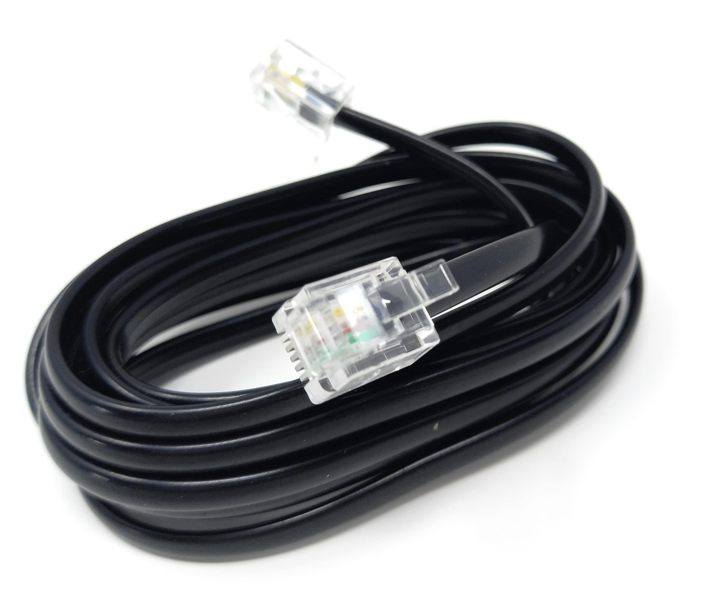 DRUT 2m, RJ11 to RJ11 Telephone Landline Cable ADSL (6P4C) Flat Lead High Speed BT Internet Broadband Male to Male Router - Image 3