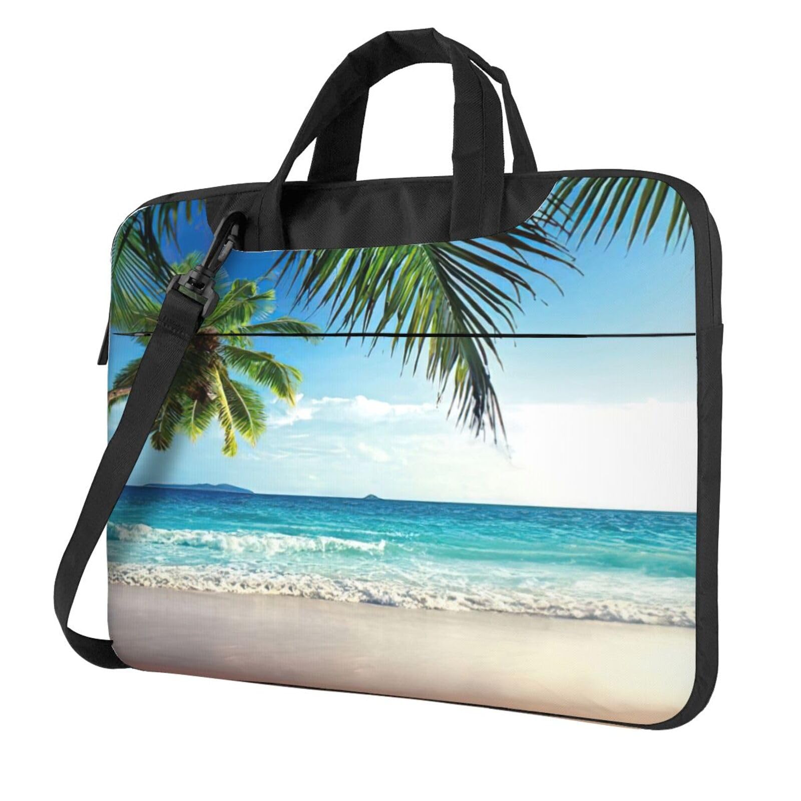 Bolsa para laptop con estampado de playa hawaiana y correa ajustable 7