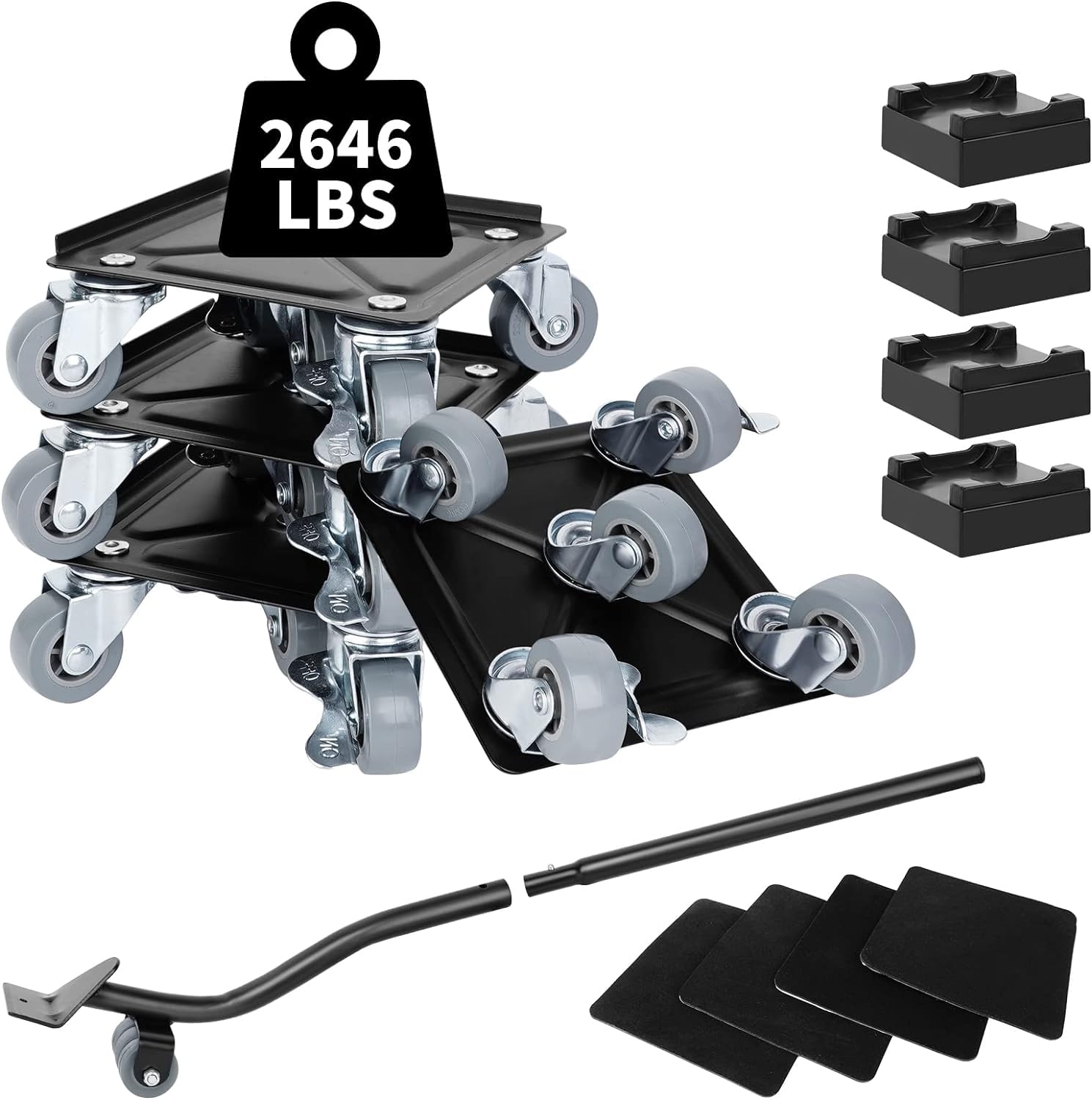 RR-INTL Upgraded Furniture Mover Dolly with 5 Wheels, Heavy Duty Furniture Dolly, with 360° Rotatable Wheels & Furniture Lifter, for Moving Heavy Furniture, Maximum Load 2646LBS/1200KG