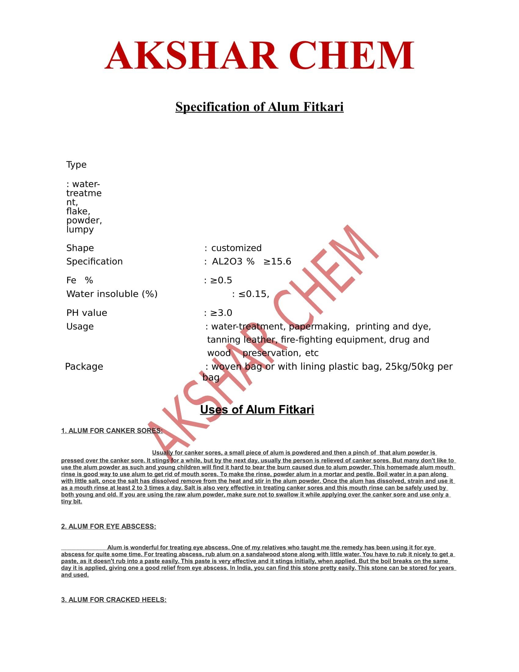 Industrial-Grade Alum Chemicael for Various Applications (400 Gram) - Image 2 thumbnail