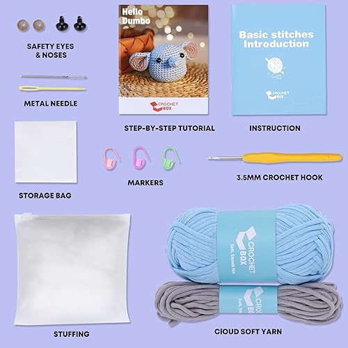 Miniatura 135 de Kit de ganchillo para principiantes: kit de ganchillo de vaca Highland, incluye hilo suave fácil de tejer, tutorial en video paso a paso, gancho