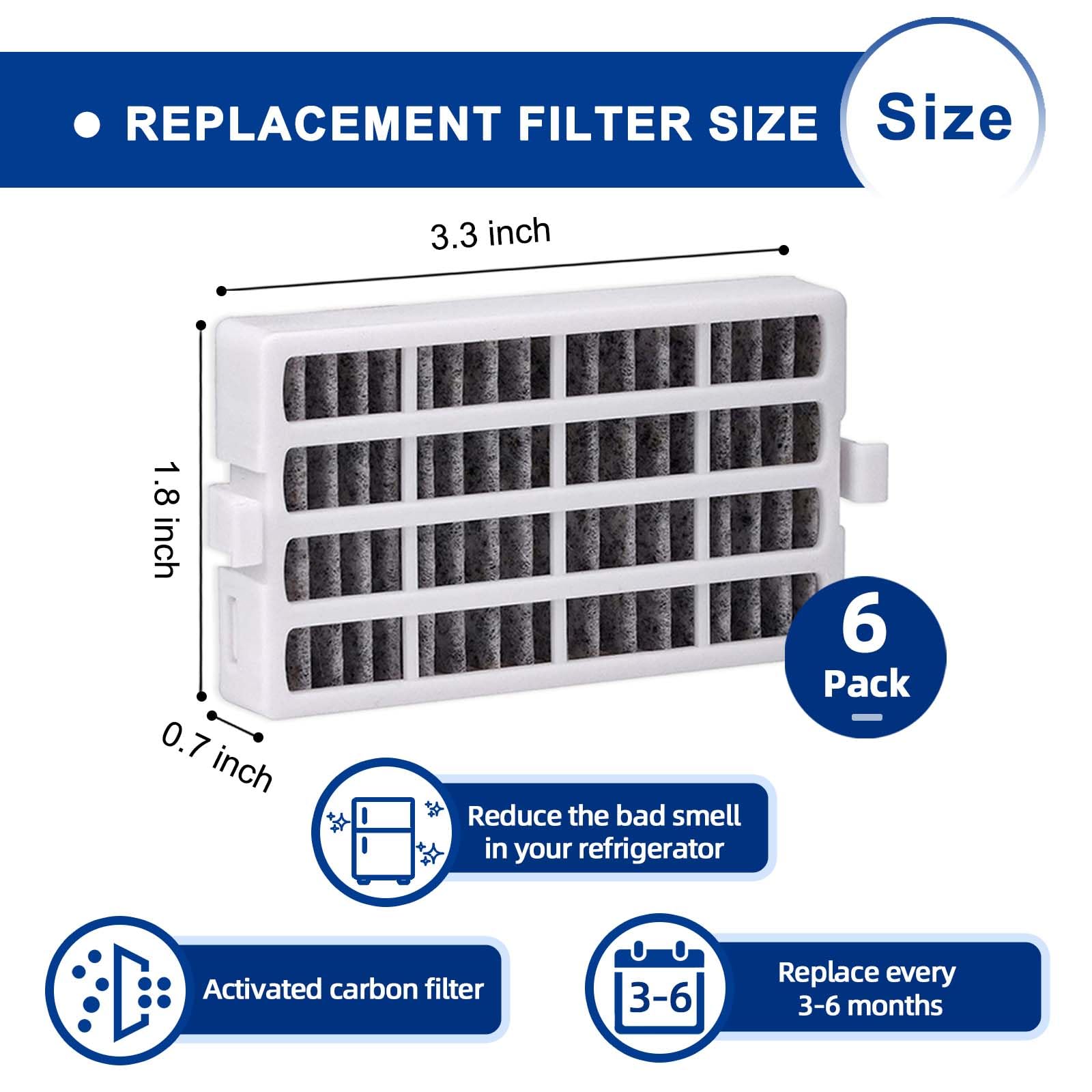 W10311524 Whirlpool Filtre à Air De Rechange W10311524 Pour Réfrigérateur Whirlpool Filtres à Air Réfrigérateur Whirlpool