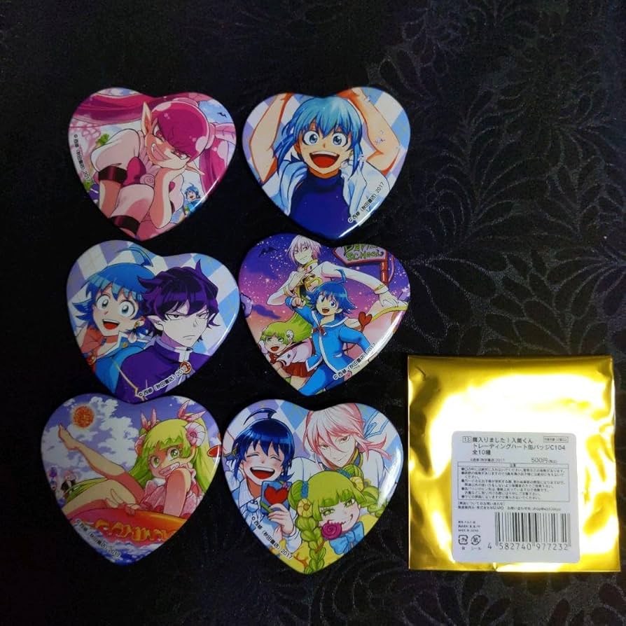 魔入りました!入間くん ハート缶バッジ まとめ売り 魔入りました！入間くん」トレーディングキラキラハート缶バッジ