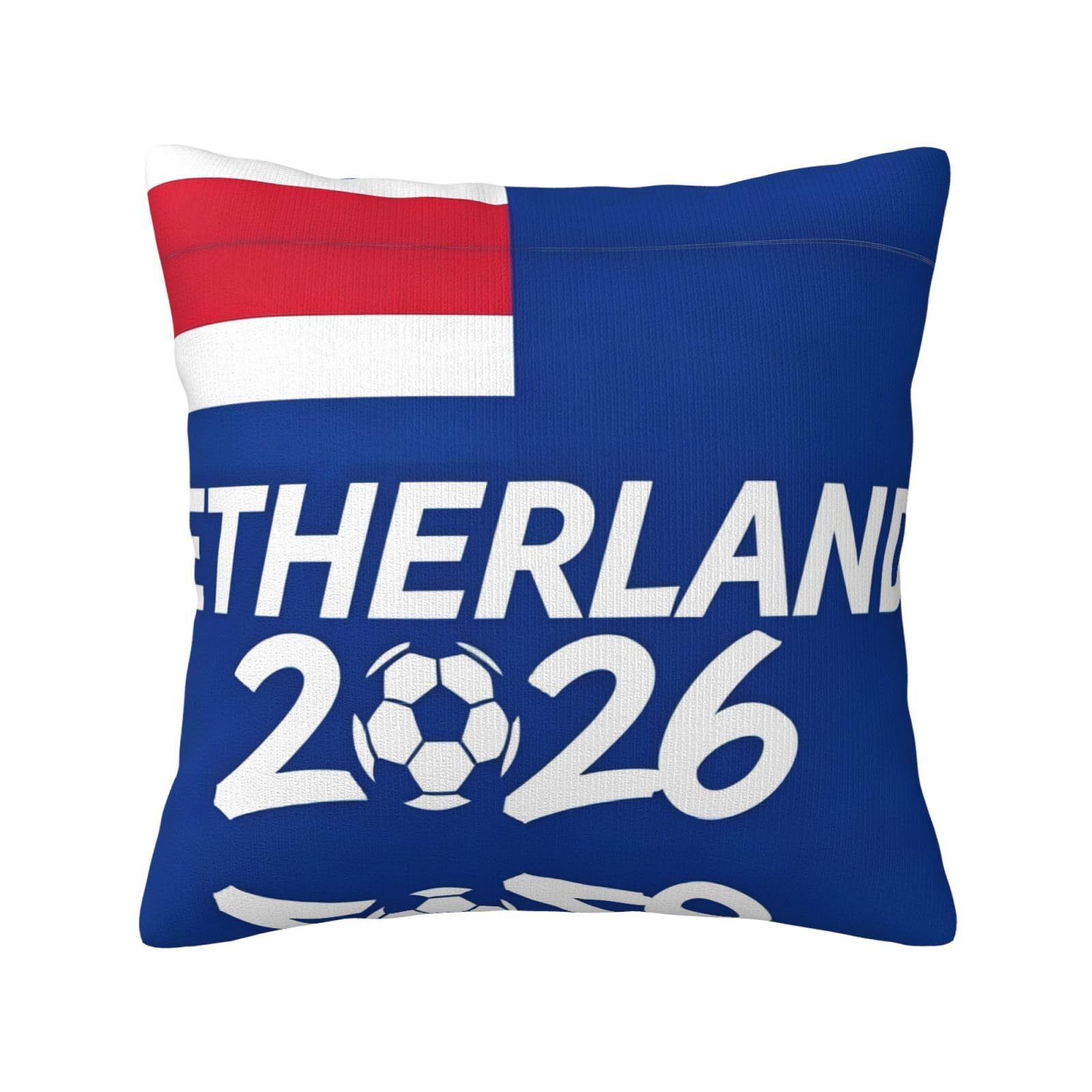 Netherlands-Flag Print Decorative Throw Pillow Covers for Sofa, Outdoor and World Cup Celebrations