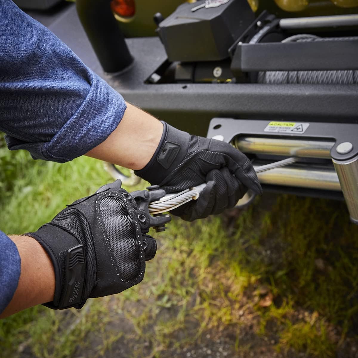 Scipio BHG633L Black Outdoor Pathfinder Gloves with Leather - Large