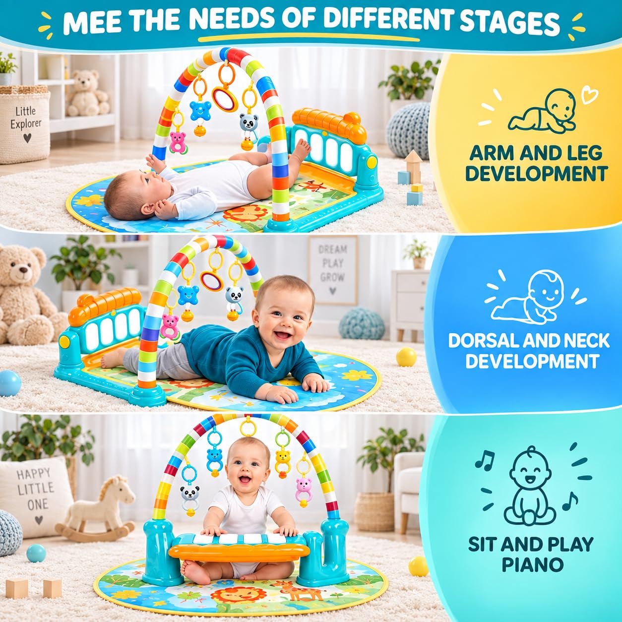 ToysBuddy Kick and Play Multi-Function ABS High Grade Plastic Piano Baby Gym and Fitness Rack Products — Amazon image 6