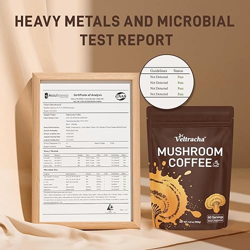 Miniatura 3 de Café de champiñones, 60 porciones, café instantáneo arábica con 6 hongos adaptogénicos (melena de león, cordyceps, cola de pavo y otros), café de