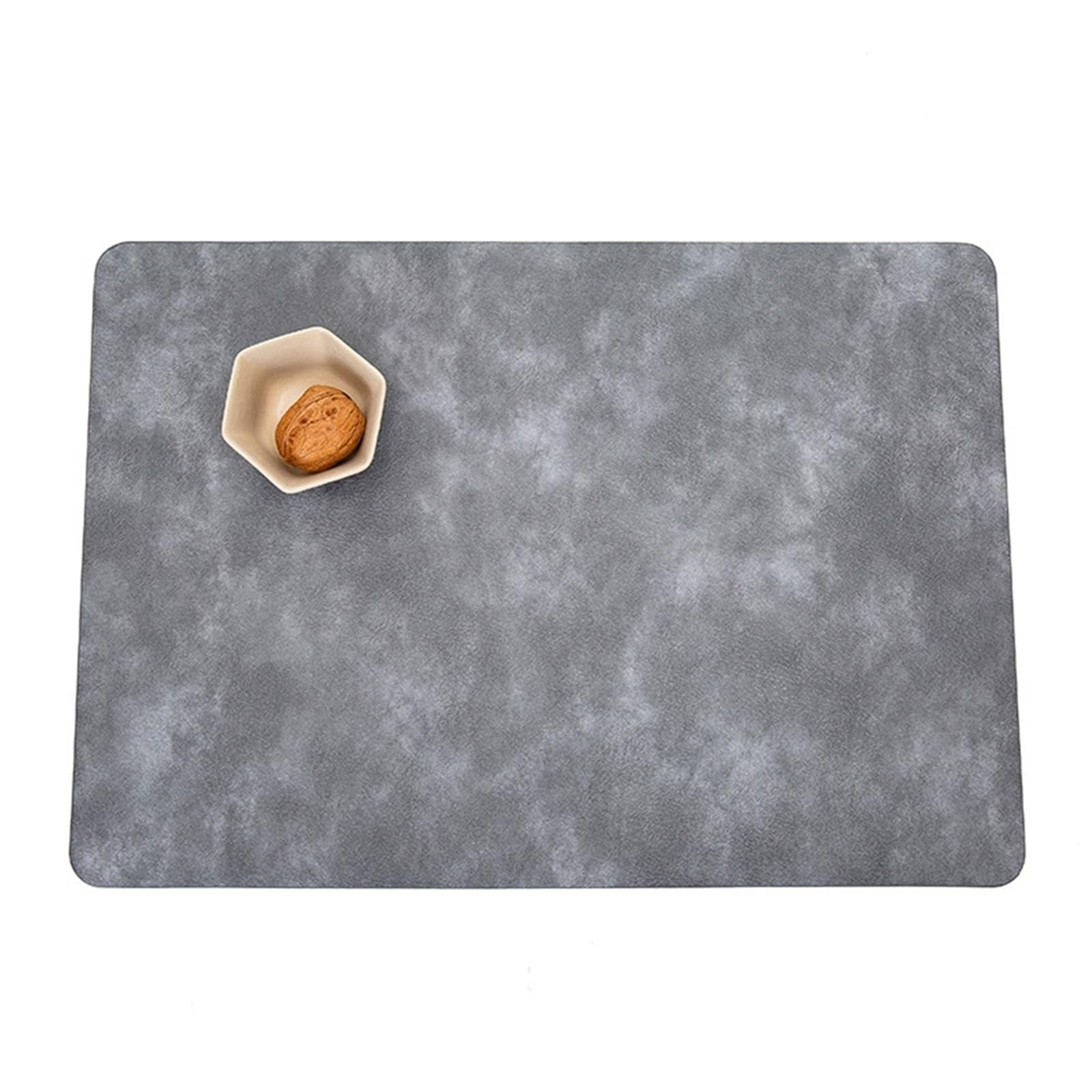 Set de table rectangulaire en cuir gris 30 x 43 cm, lot de 4 pour salle à manger