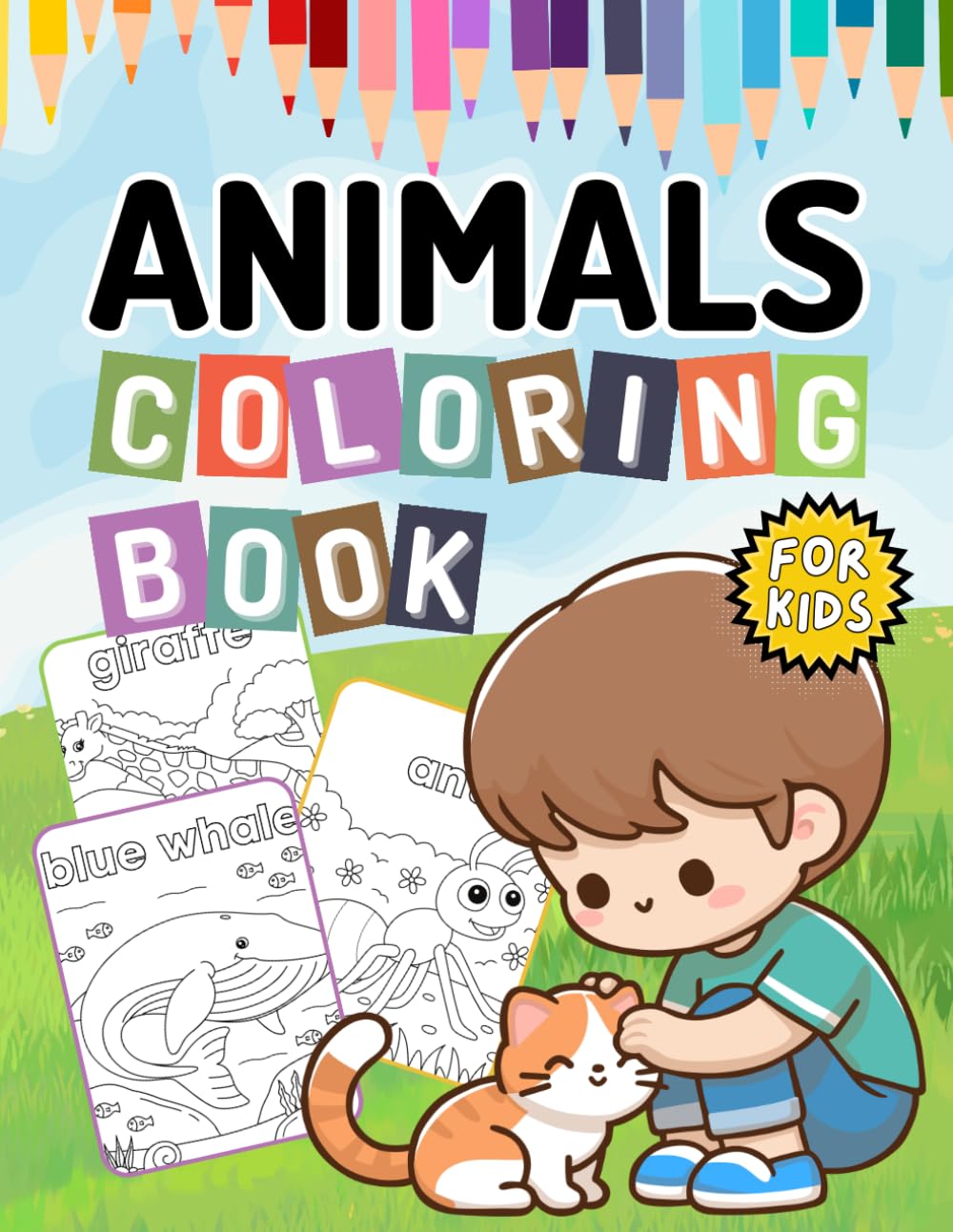 Animals: Fun Learning and Coloring book for kids