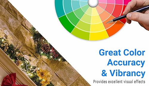 Miniatura 5 de Funnytree Telón de fondo de chimenea de Navidad de 7 x 5 pies, diseño vintage, medias de árbol de Navidad, fondo de fotografía, retrato de cabina de