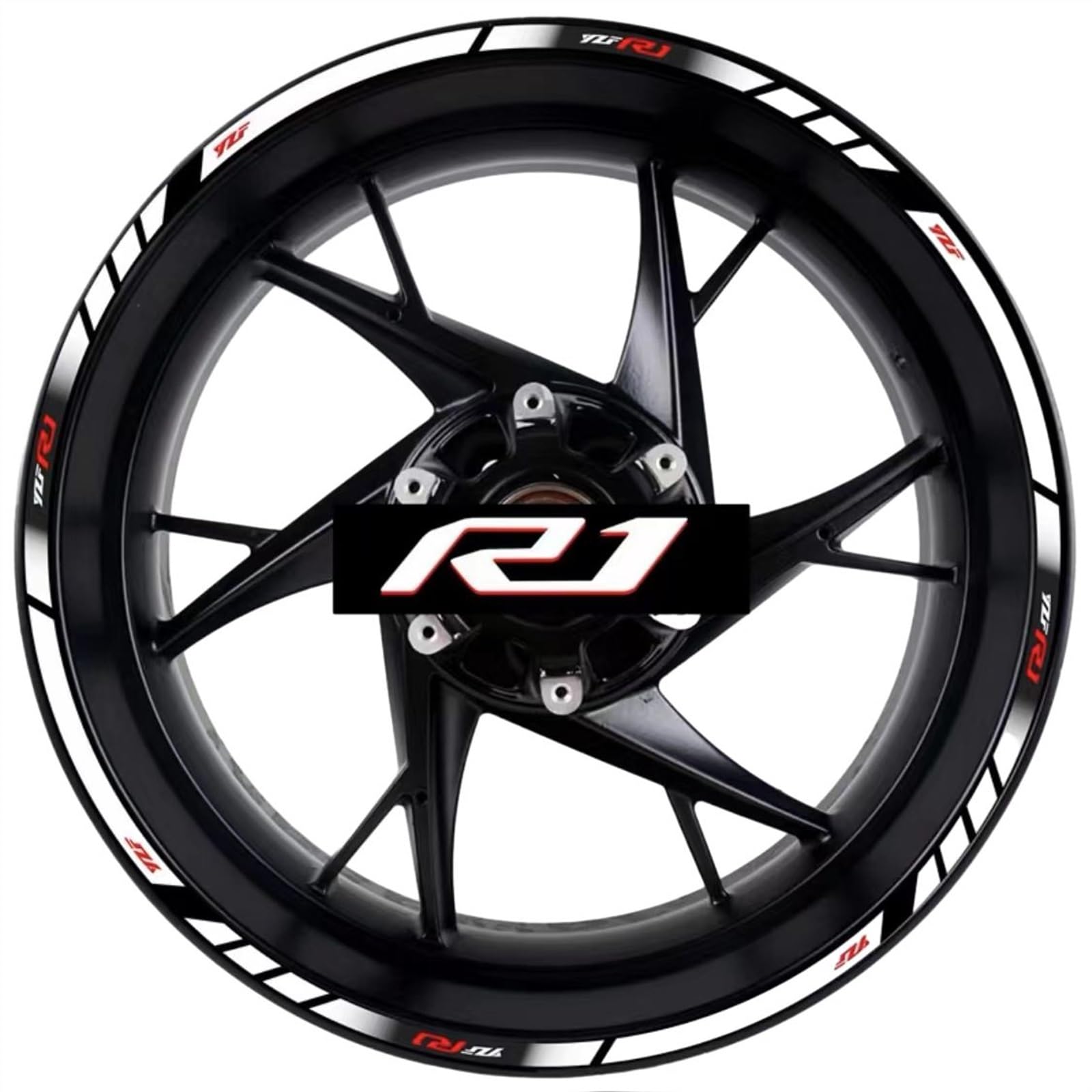Applique for for YZFR1 Motorcycle Decal Set Decorative Wheel Hub for YZF R1 Wheel Rim Reflective Waterproof Sticker(A1,A)
