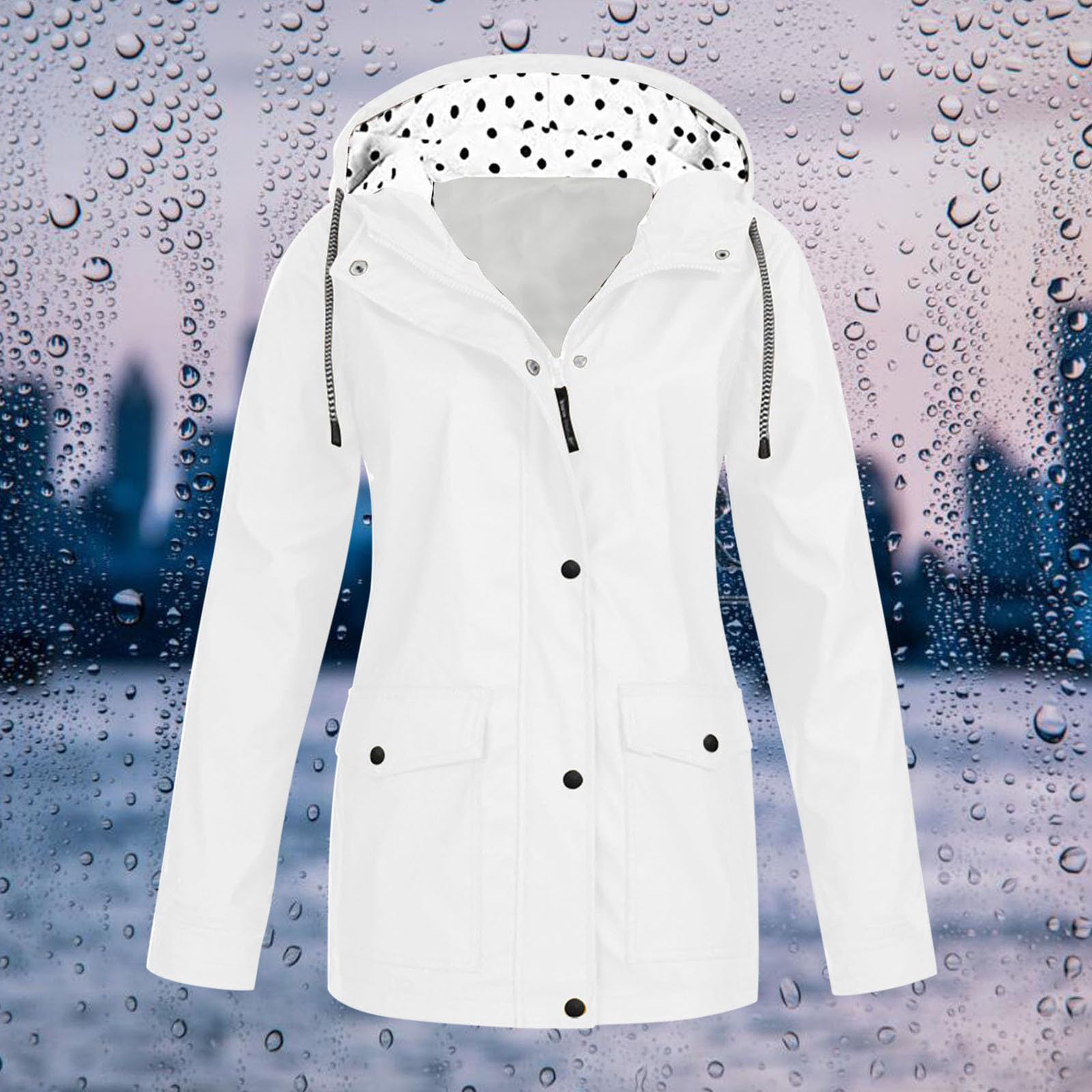 Generisch Chubasquero para mujer, impermeable, transpirable, resistente al viento, para exteriores, senderismo, chaqueta de ciclismo con capucha A21