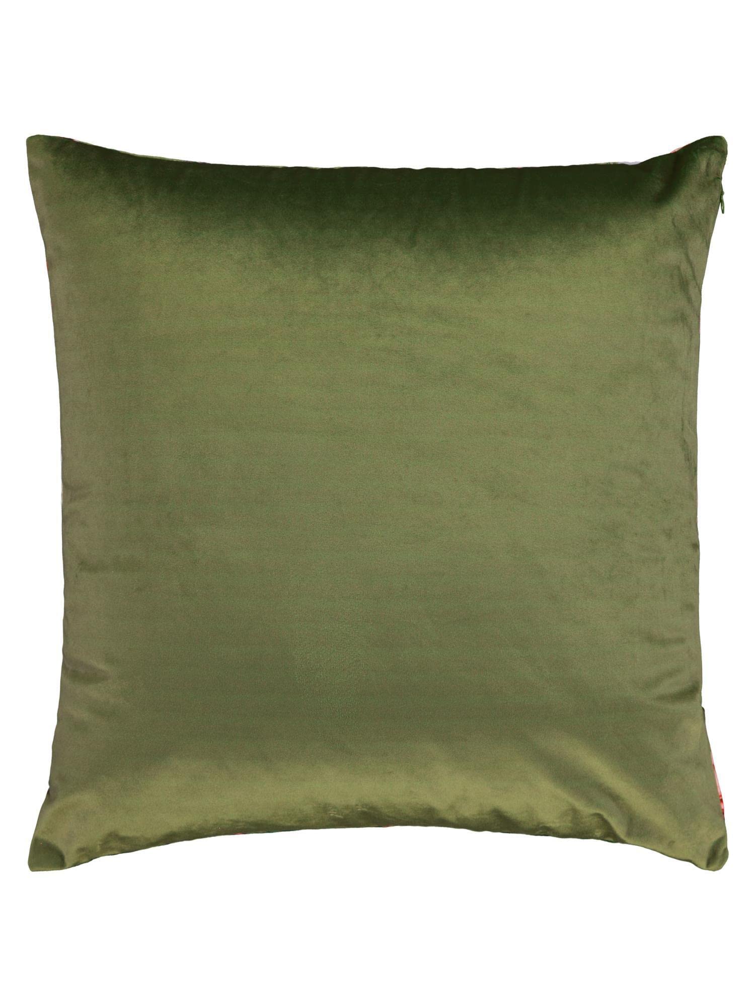 ESSENZA Dekokissen Fleur Moss, 50x50 cm - 100% Polyester Samt - Blumen Pfingstrosen Tulpen