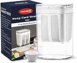 AADHIK Hung Curd Strainer Box | Curd Maker and Greek Yogurt Maker - 1100ml Fine Mesh Strainer with Lid | Multifunctional Yoghurt Filter | Curd Maker for Home | Whey Separator