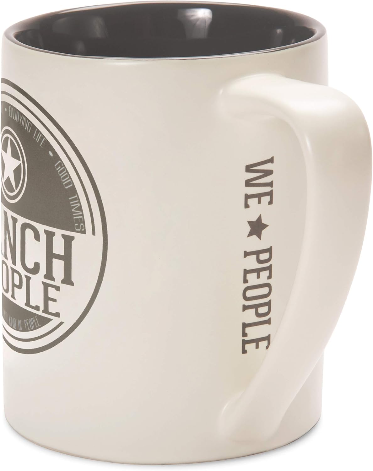 Pavilion Gift Company Gray & Cream 18 oz Coffee Mug Ranch People, Gray - Image 2