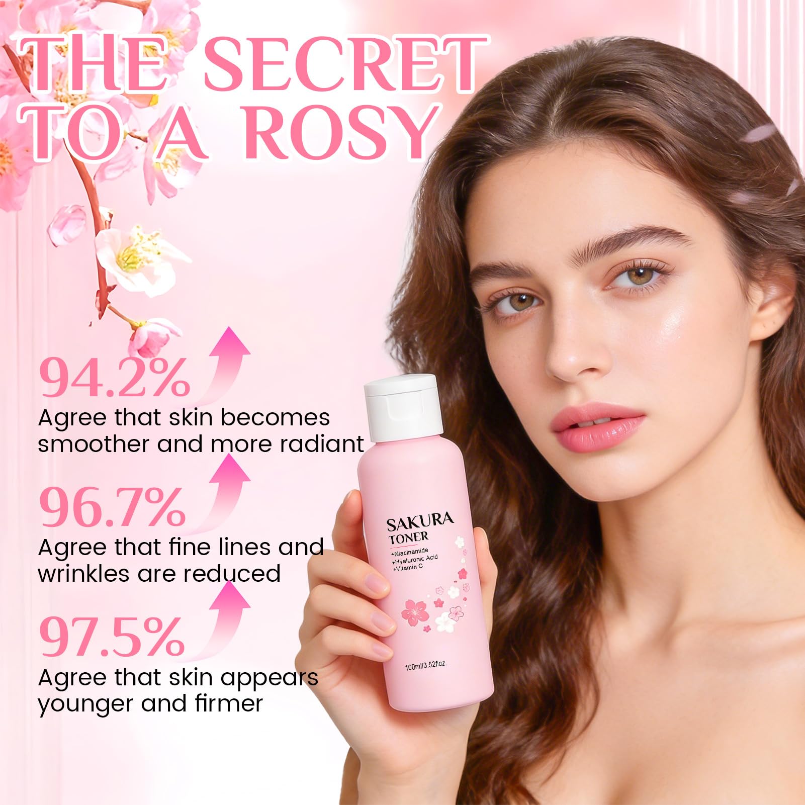 13 Pezzi Sakura Skin Care, Kit Skincare Viso Completo, Sakura Set Skincare mit Patch Occhi, Patch Labbra, Siero Viso, Crema Occhi, Lip Balm, Offre Una Riparazione Intensiva Completa