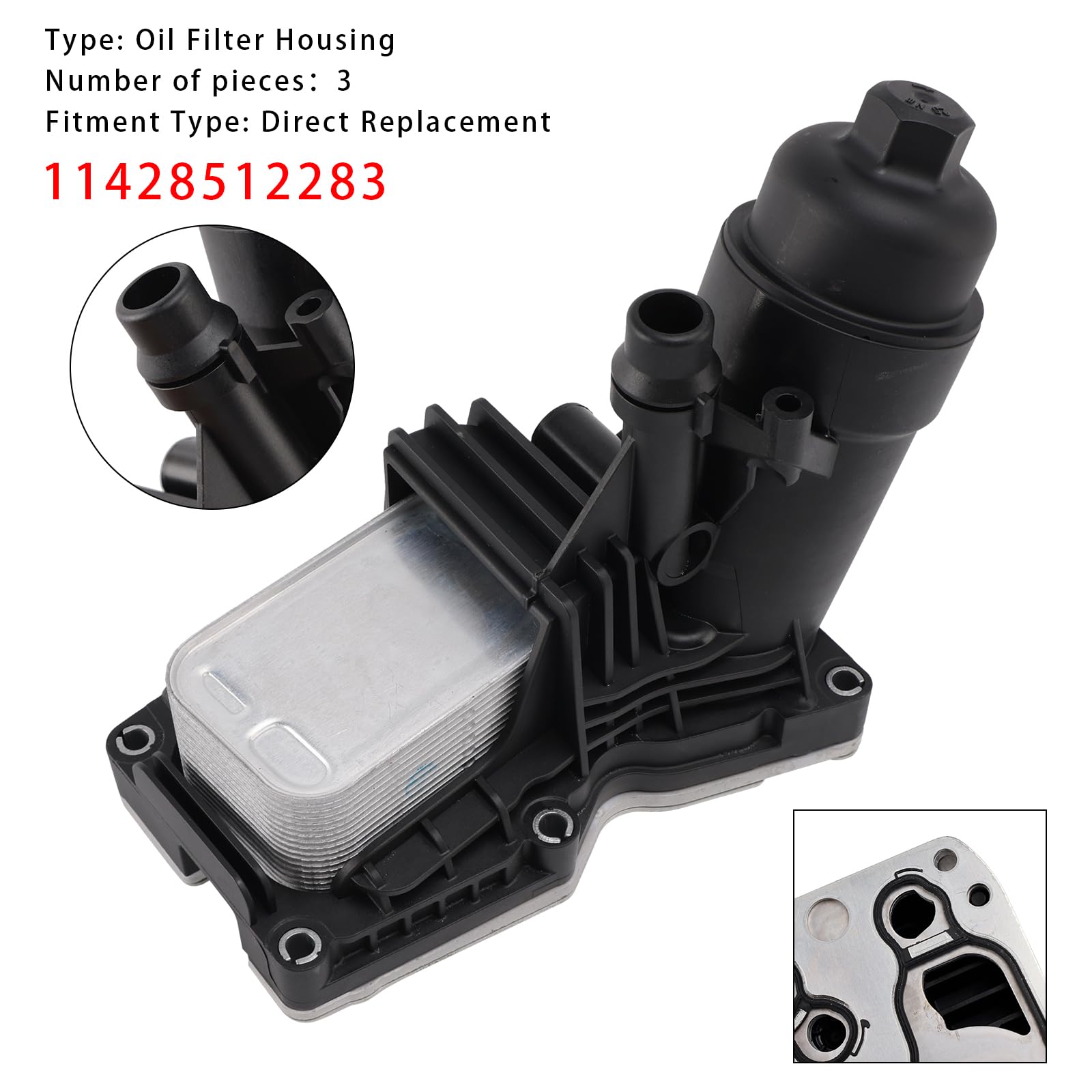 Oil Cooler Oil Filter Housing & Gaskets 11428512283 for BMW X3 F25 2009-2017