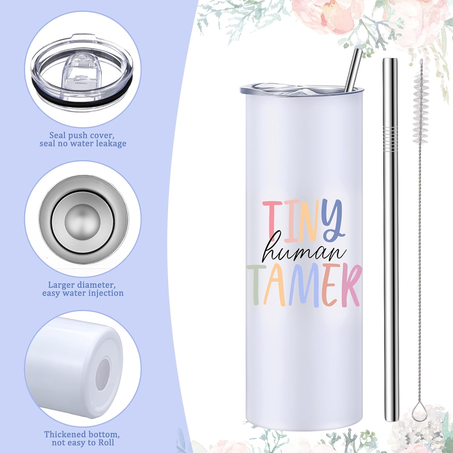 Geiserailie 16 Pcs Tiny Human Tamer Daycare Teacher Appreciation Gifts with Tumblers Pens Bracelets and Wish Cards for Women Babysitter Mom Daycare Preschool Kindergarten Teachers' Day Gifts - Image 3