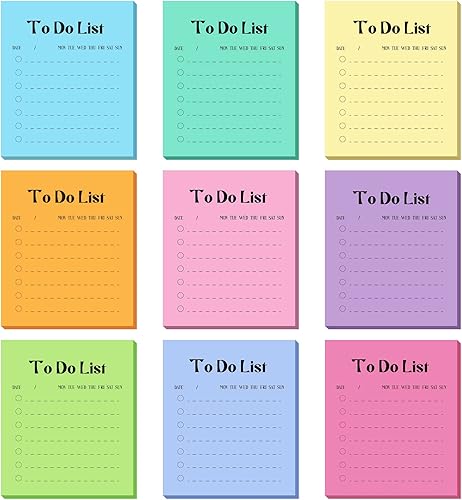 Chinco Bloc de notas adhesivas de Navidad, colores brillantes, lista de verificación adhesiva, regalos pequeñas notas de planificación diarias para