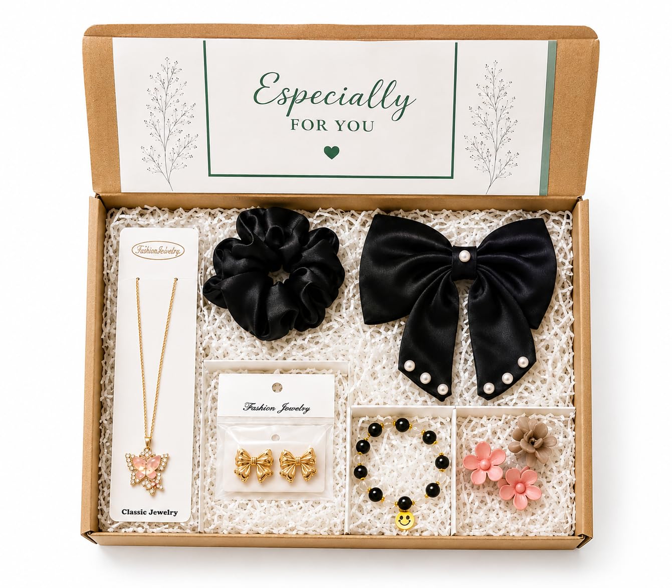 Gift Hamper for Woman & Girls Under 300 | Cute Accessories Gift Set with Earrings, Bracelet, Necklace & Scrunchie | Birthday Gift for Girlfriend, Sister, Teen Girls | Kitty Party Return Gifts | Set of 6 Items | Random Colors and Designs for Surprise-image-30
