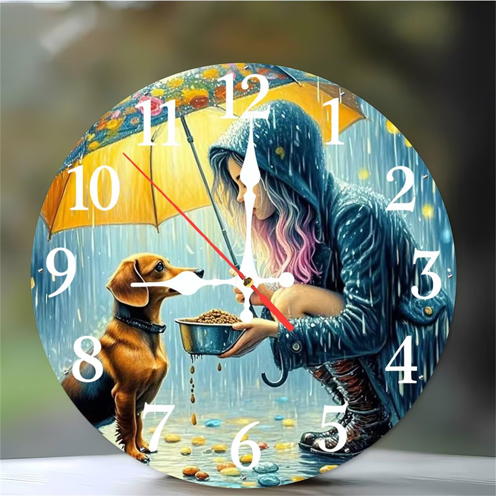 Horloge murale à pile 12 pouces avec grands chiffres arabes lisibles et discrets