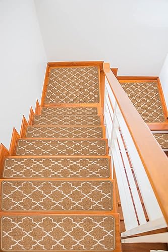 STAFFORA Alfombra antideslizante para escaleras 13 unidades colección Escalier alfombra trasera de goma para escalones de madera escaleras con