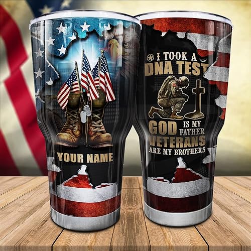 Miniatura 6 de N NAMESISS Vaso de veterano personalizado impreso en toda la superficie, vaso para veteranos, Veterans Are My Brothers, vaso de 30 onzas, vaso para